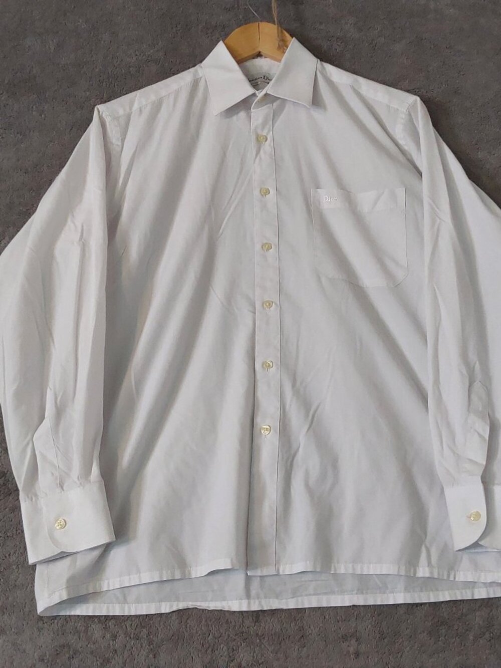 Christian Dior Boy's White Button Front Dress Shirt Size 18 Designer Long Sleeve